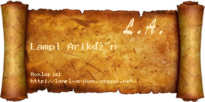 Lampl Arikán névjegykártya